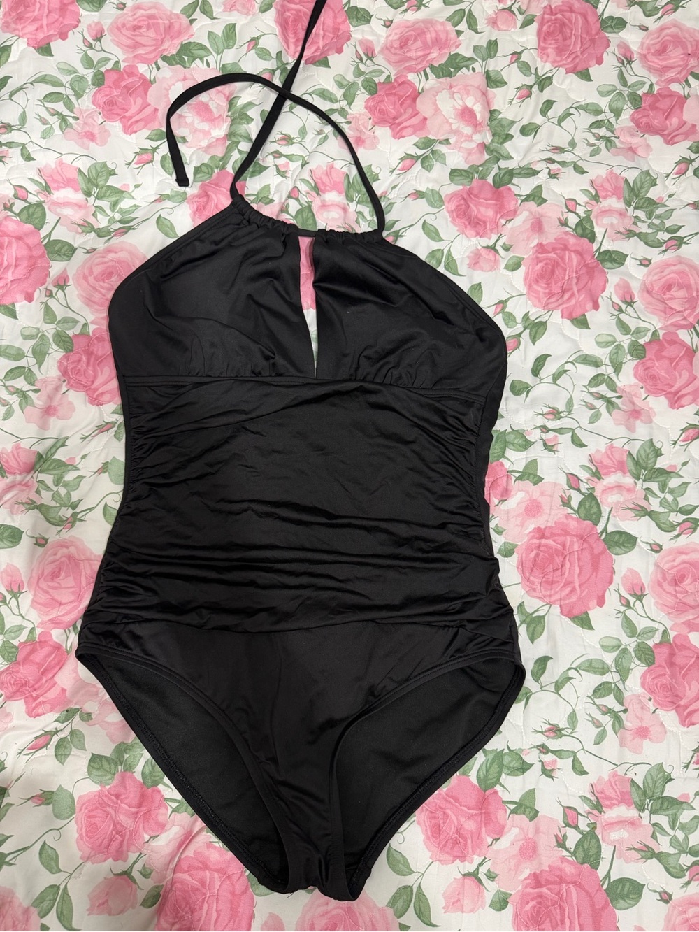 Classic Black Halter One-Piece Swimsuit - Women Swim